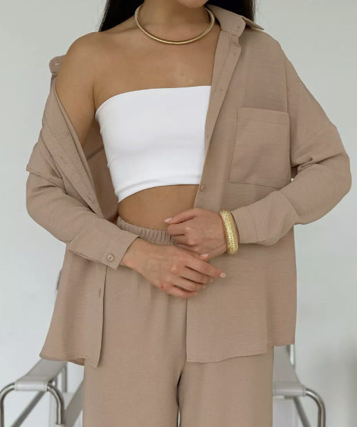 Damen lässige Bluse im Oversized-Stil mit Taschen ModeGeist