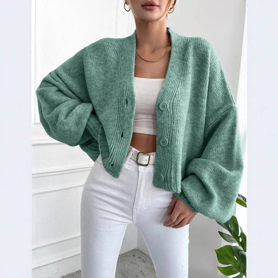 Damen Oversized Strickjacke mit Knopfdesign und weitem Schnitt ModeGeist