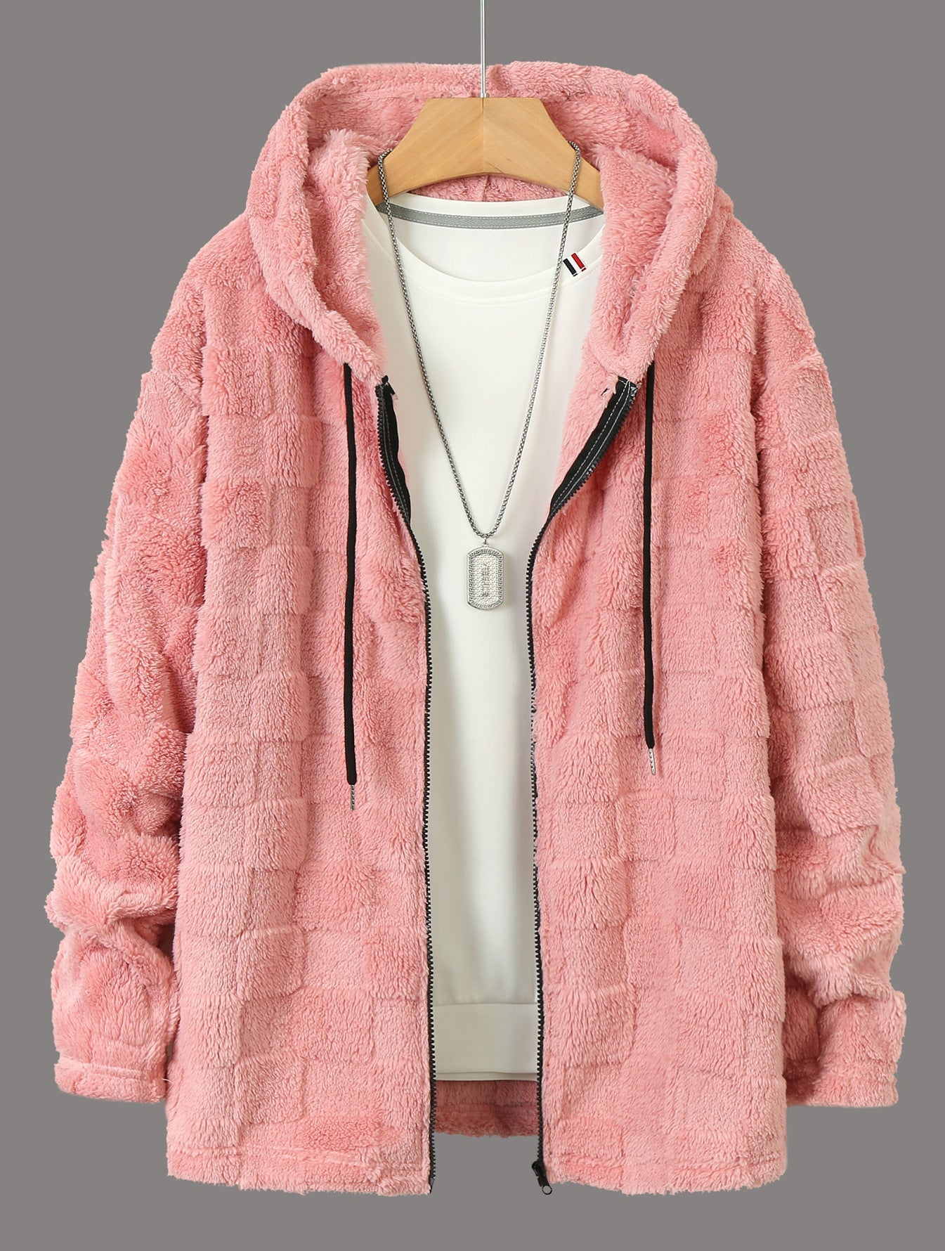 Damen Flauschige Fleecejacke mit Kapuze ModeGeist