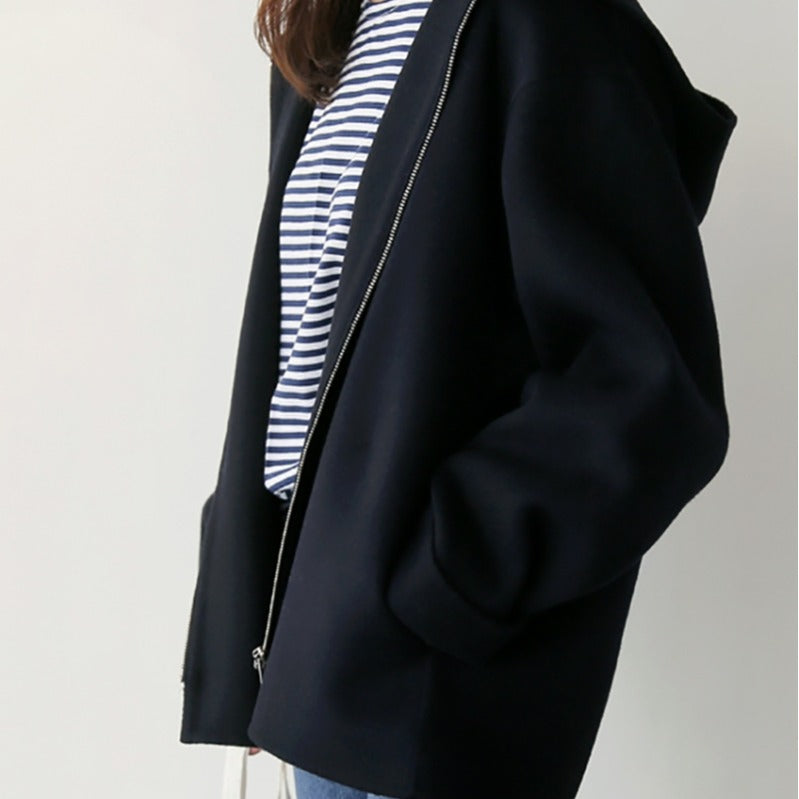 Damen Modische und elegante Kapuzenjacke aus weichem Material ModeGeist