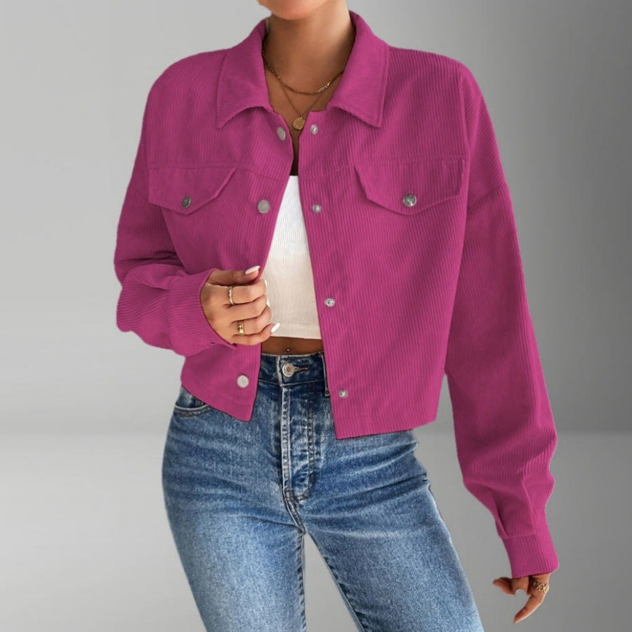Damen Kurzjacke aus cordartigem Material ModeGeist