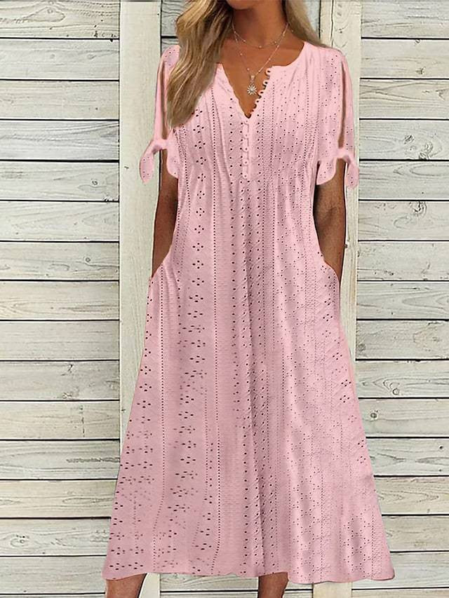 Stylish Maxidress with Playful Cut-Outs and Pockets by MODEGEIST