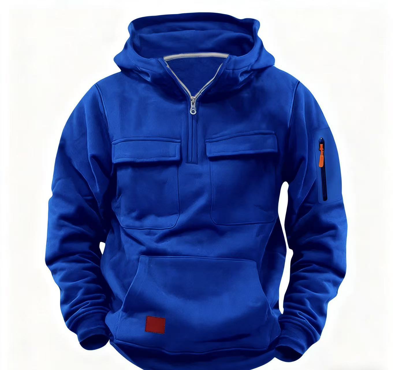 Herren funktionale Kapuzenjacke mit Reißverschluss und praktischen Taschen ModeGeist
