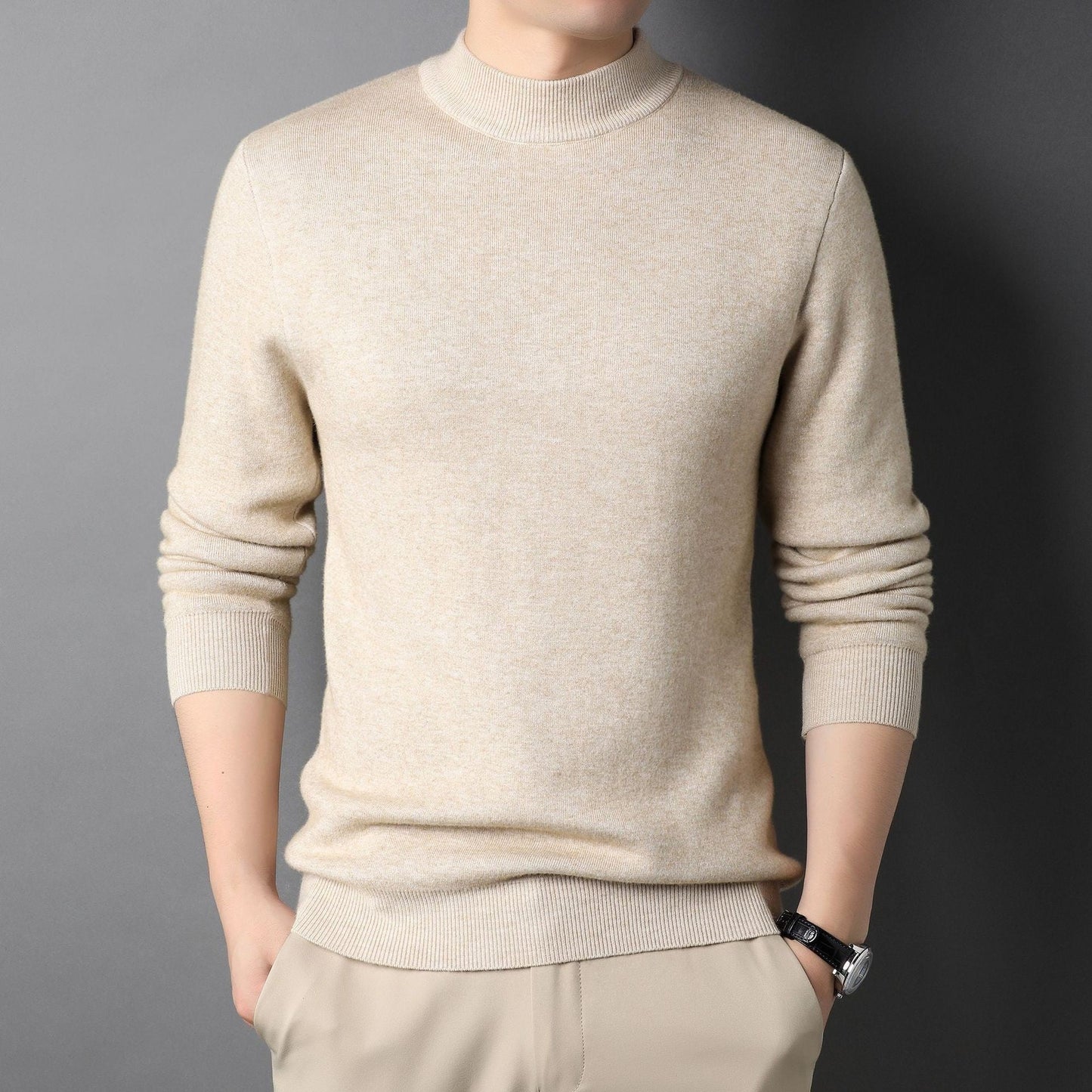 Herren Feinstrickpullover mit Rollkragen und soften Materialien ModeGeist