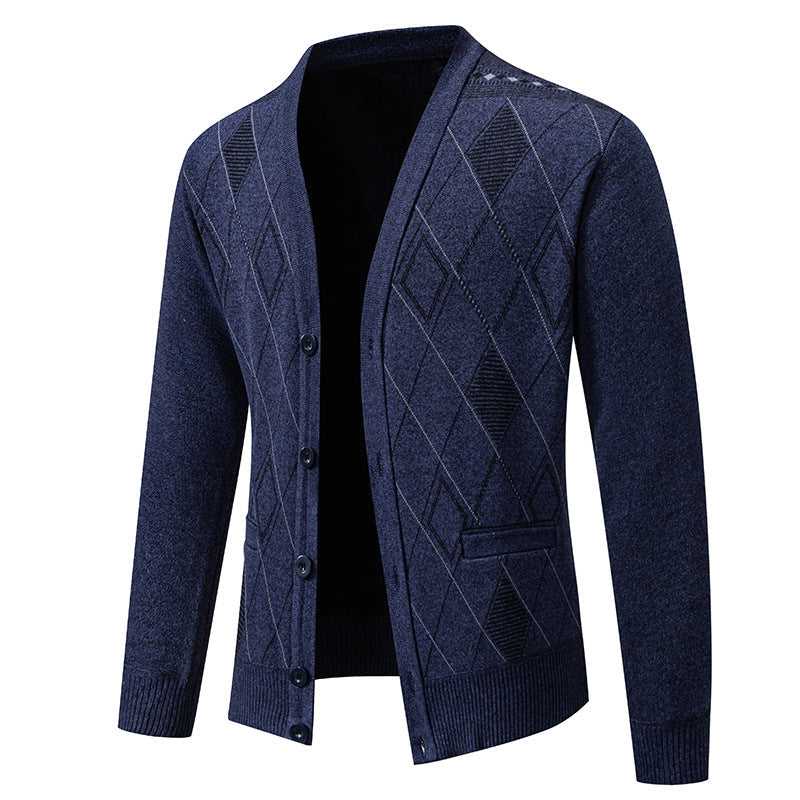 Herren Strickjacke mit eleganter Rautenstruktur ModeGeist