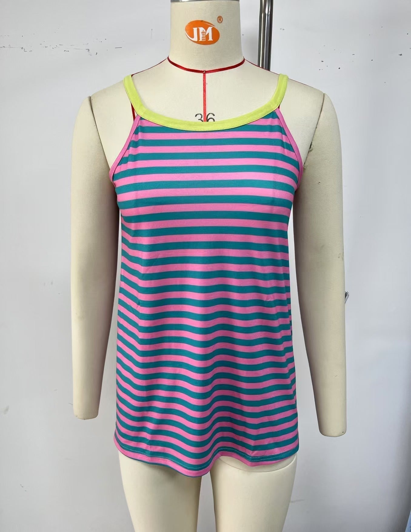 Lockerer ärmelloser Fudus Kontrast Tanktop