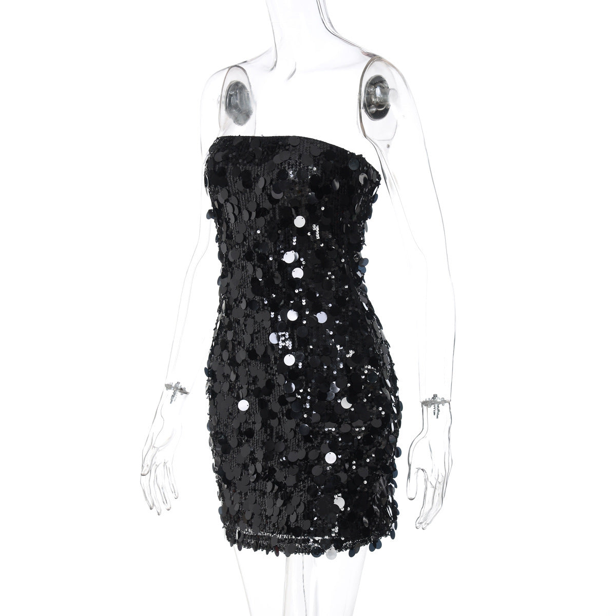 Glitzriges Minikleid für Damen mit Pailletten und modischem Design