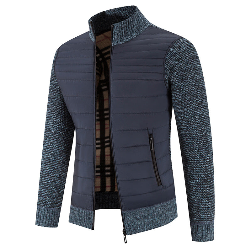 Herren lässige Steppjacke mit Strickärmeln ModeGeist