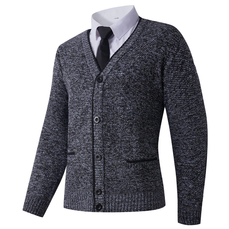 Herren Strickjacke mit V-Ausschnitt und klassischem Design ModeGeist
