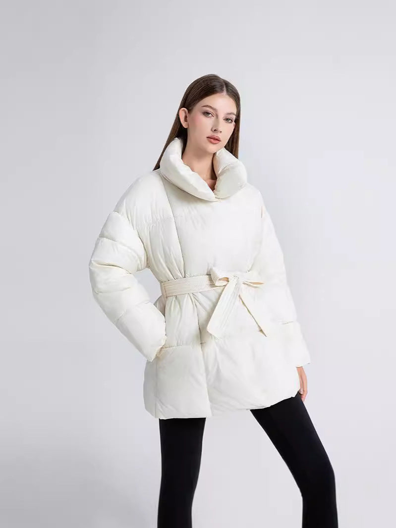 ModeGeist | Warme Pufferjacke mit Gürtel Leicht und Stilvoll Perfekt für Kalte Tage