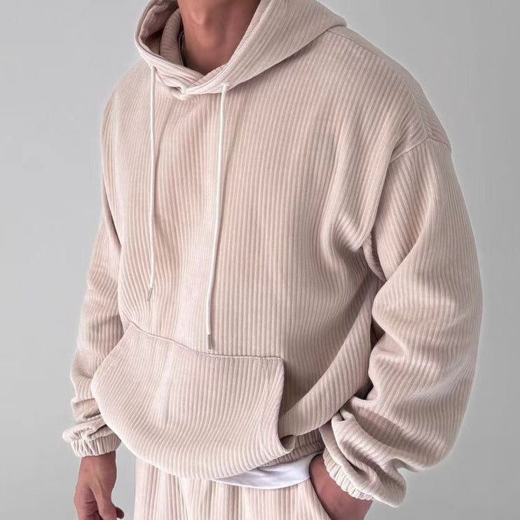 Herren Hoodie mit strukturiertem Rippdesign ModeGeist