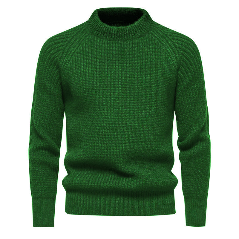 Herren Grobstrickpullover mit hohem Kragen und zeitlosem Design ModeGeist