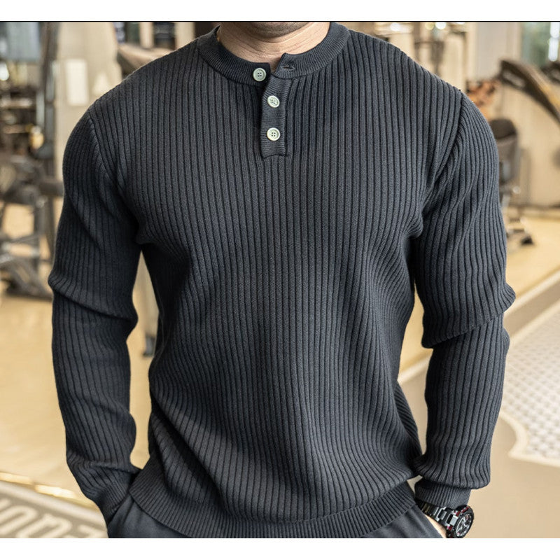 Herren Langarm Pullover mit strukturiertem Rippenstrick ModeGeist