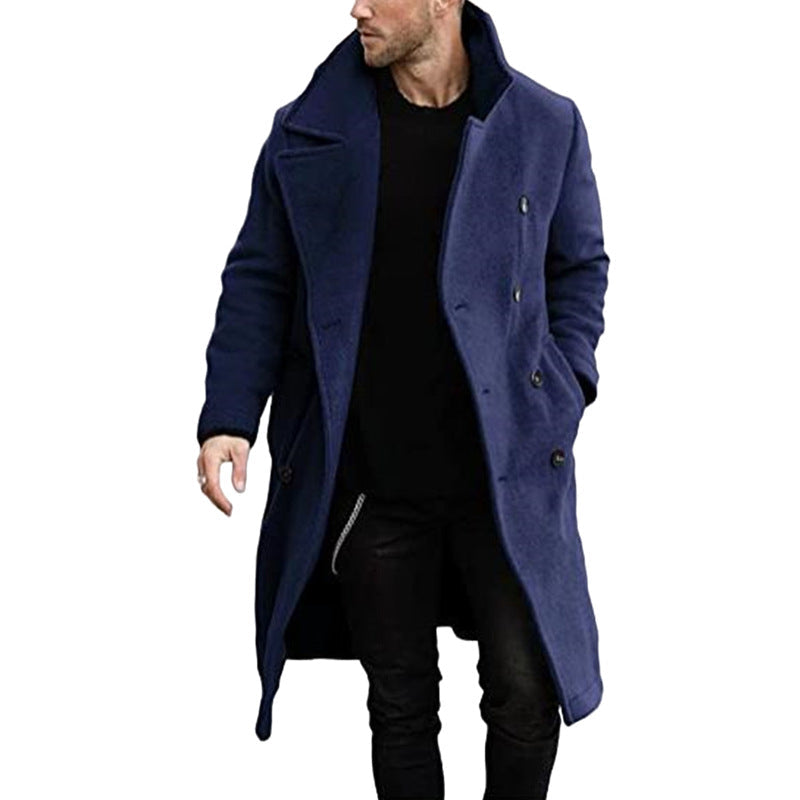 Herren trendiger Wollmantel mit strukturierter Oberfläche und praktischen Taschen ModeGeist