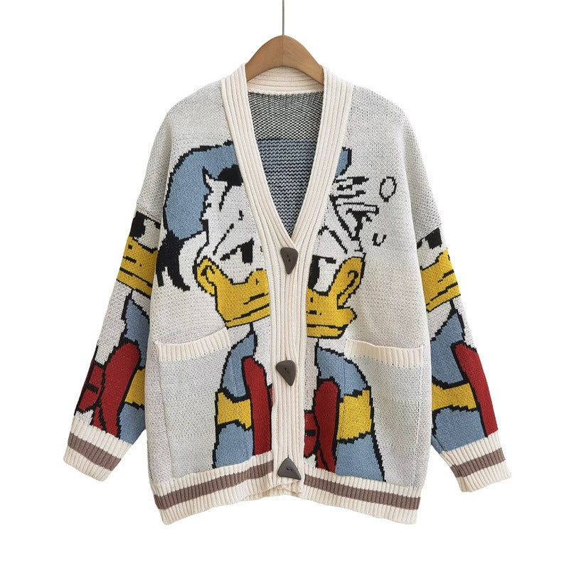 Damen Strickjacke mit Donald Duck Design ModeGeist - ModeGeist