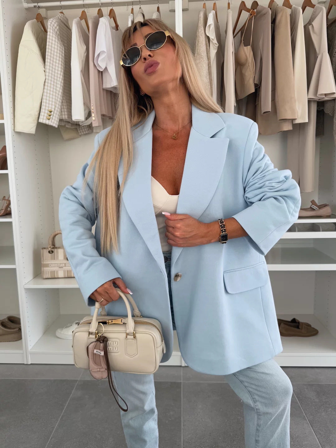 Damen lässiger Oversized Blazer ModeGeist