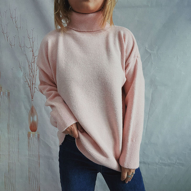 ModeGeist | Einfarbiger Warmer Strickpullover Für Alltag