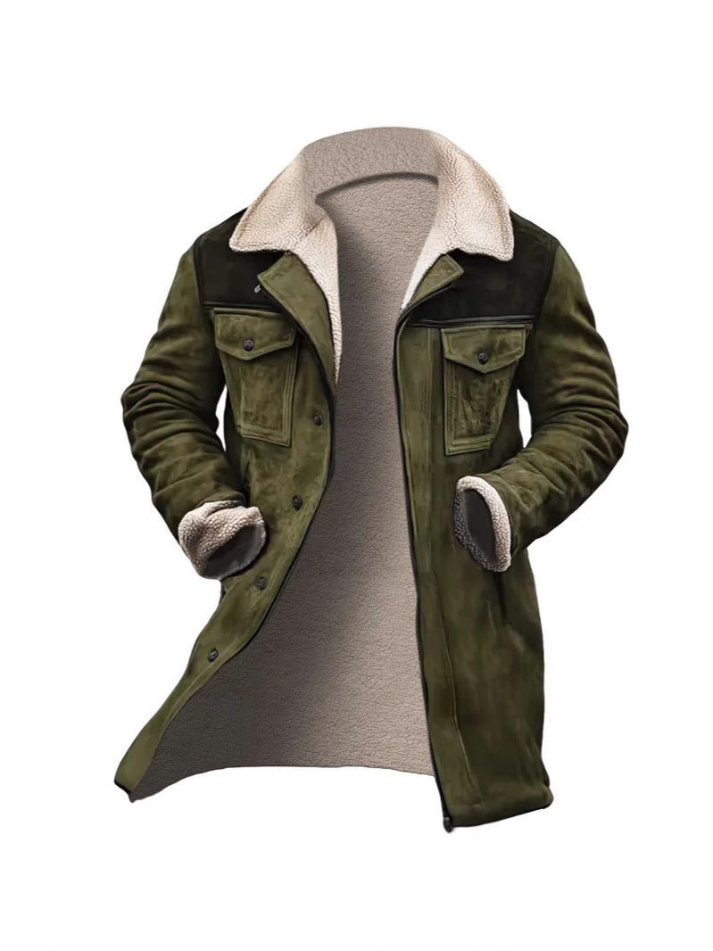 Herren verspielt schicke Wildlederjacke mit warmem Fleecefutter ModeGeist