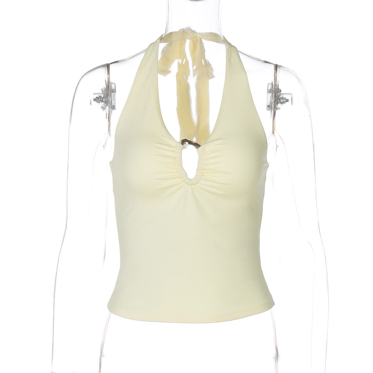 Figurbetontes Damen-Haltertop mit dekorativem Schlüssel-Detail, im angesagten MODEGEIST-Stil