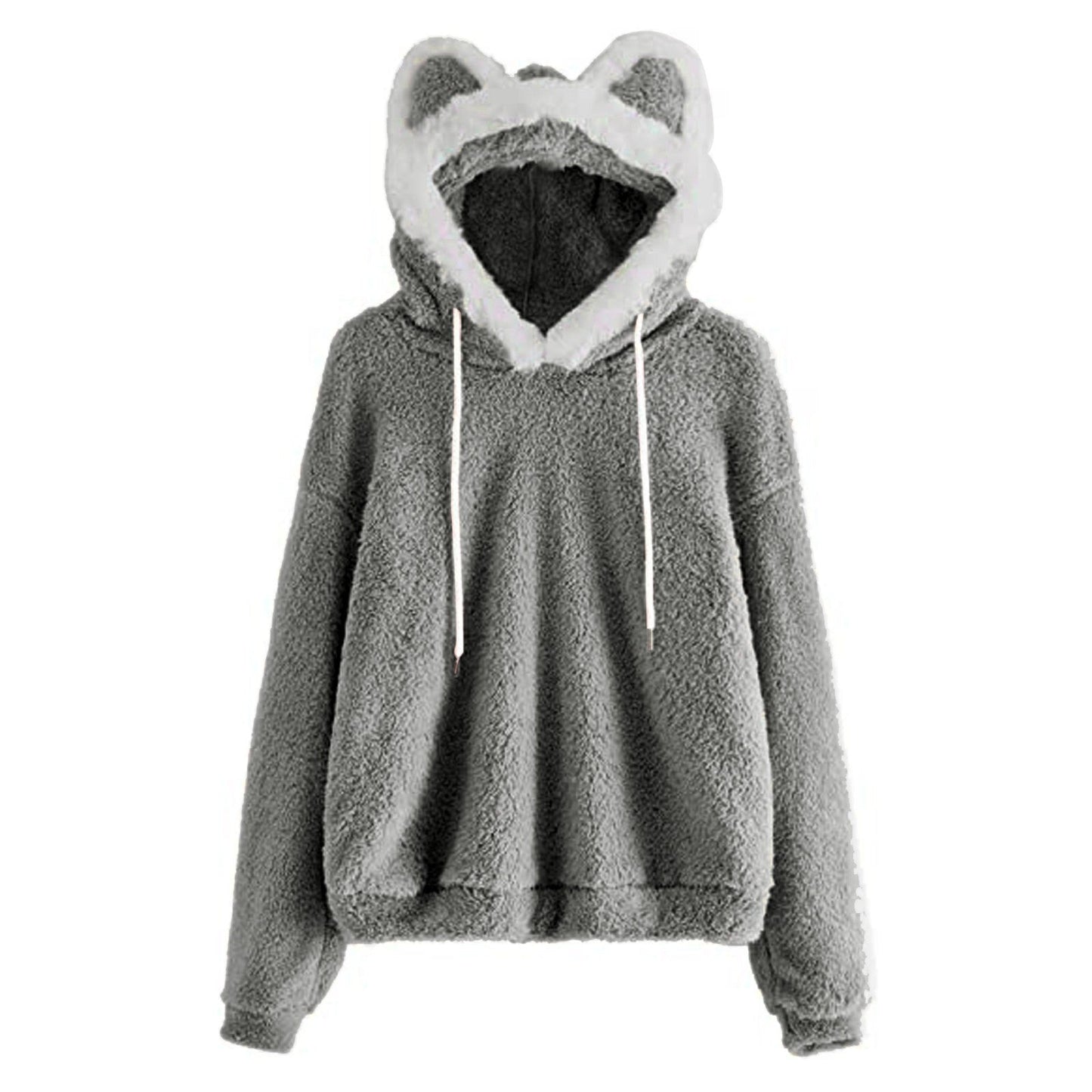 Damen Gemütlicher Kapuzenpullover mit süßem Ohren-Design und kuscheligem Fleece ModeGeist