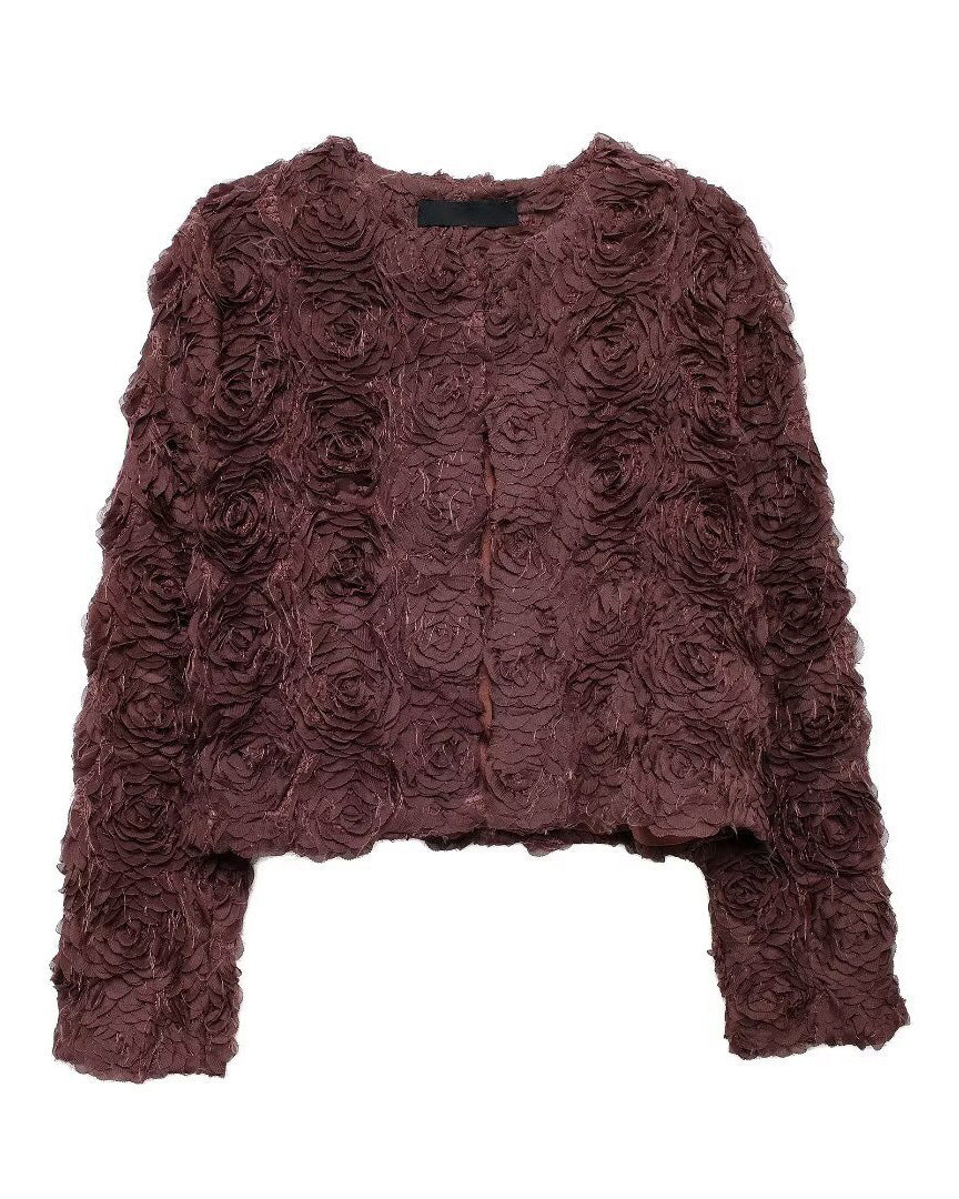 ModeGeist | Garten Rundhals Blüten Kurzjacke