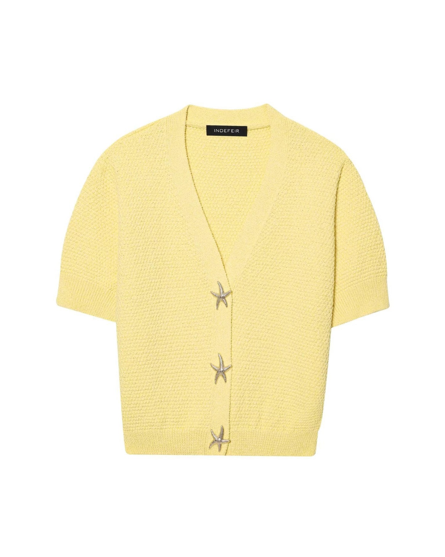 Modegeist Damen Cardigan mit strukturierter Knopfleiste und Seesternknöpfen