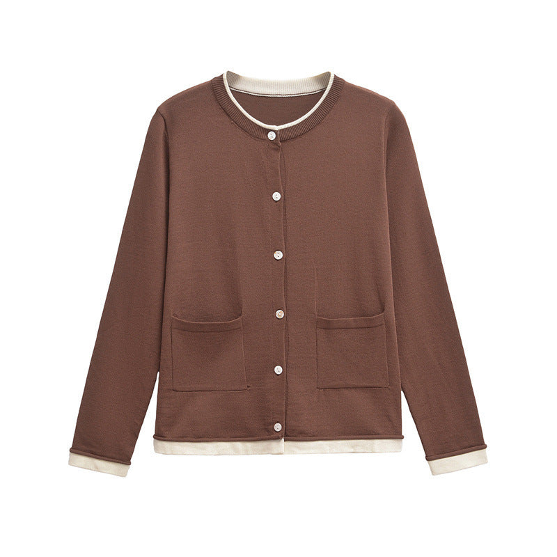 Damen Bequeme Strickjacke mit Taschen ModeGeist