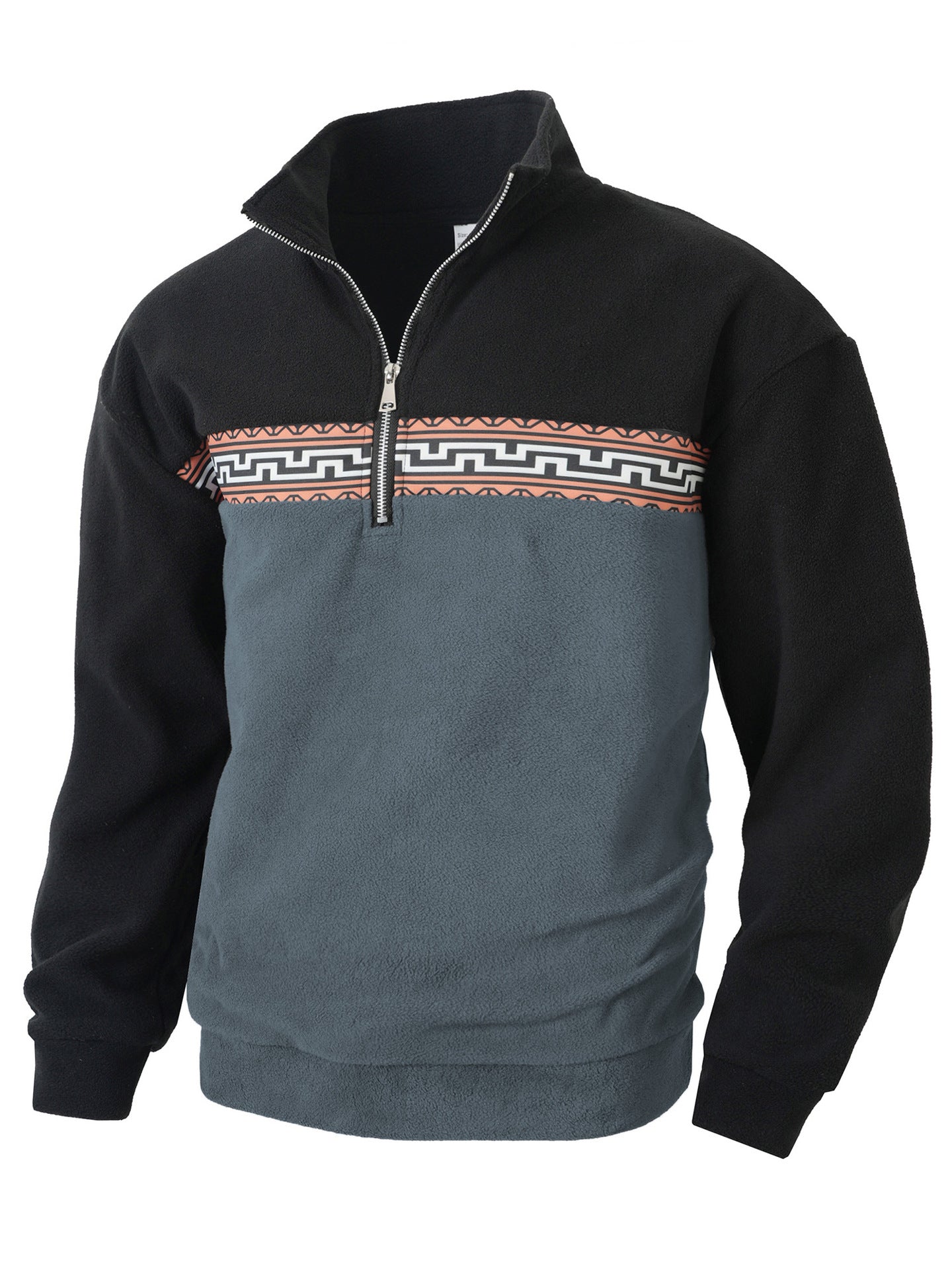 Herren Fleece Pullover mit modischem Stehkragen ModeGeist