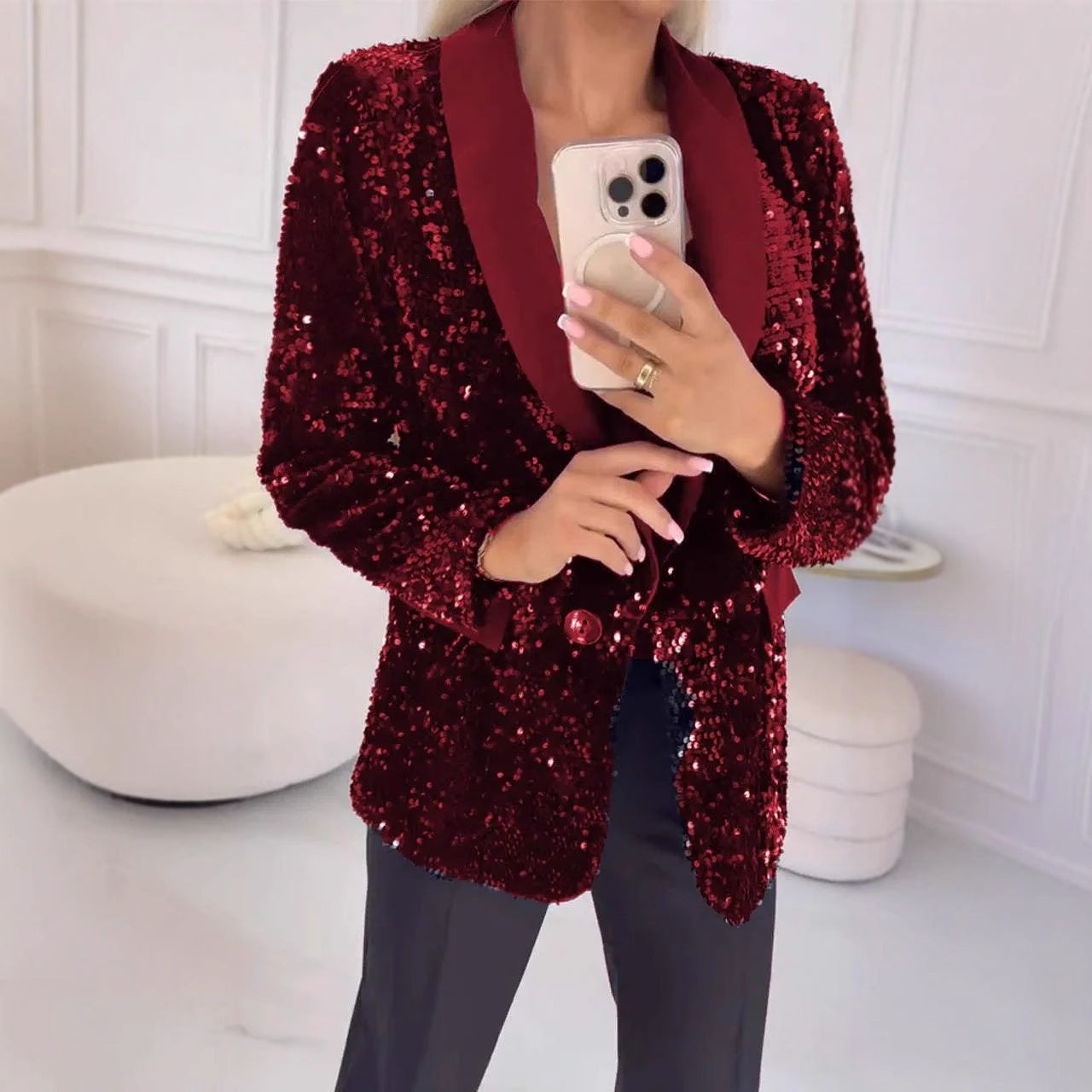 Damen Glitzernder Blazer ModeGeist