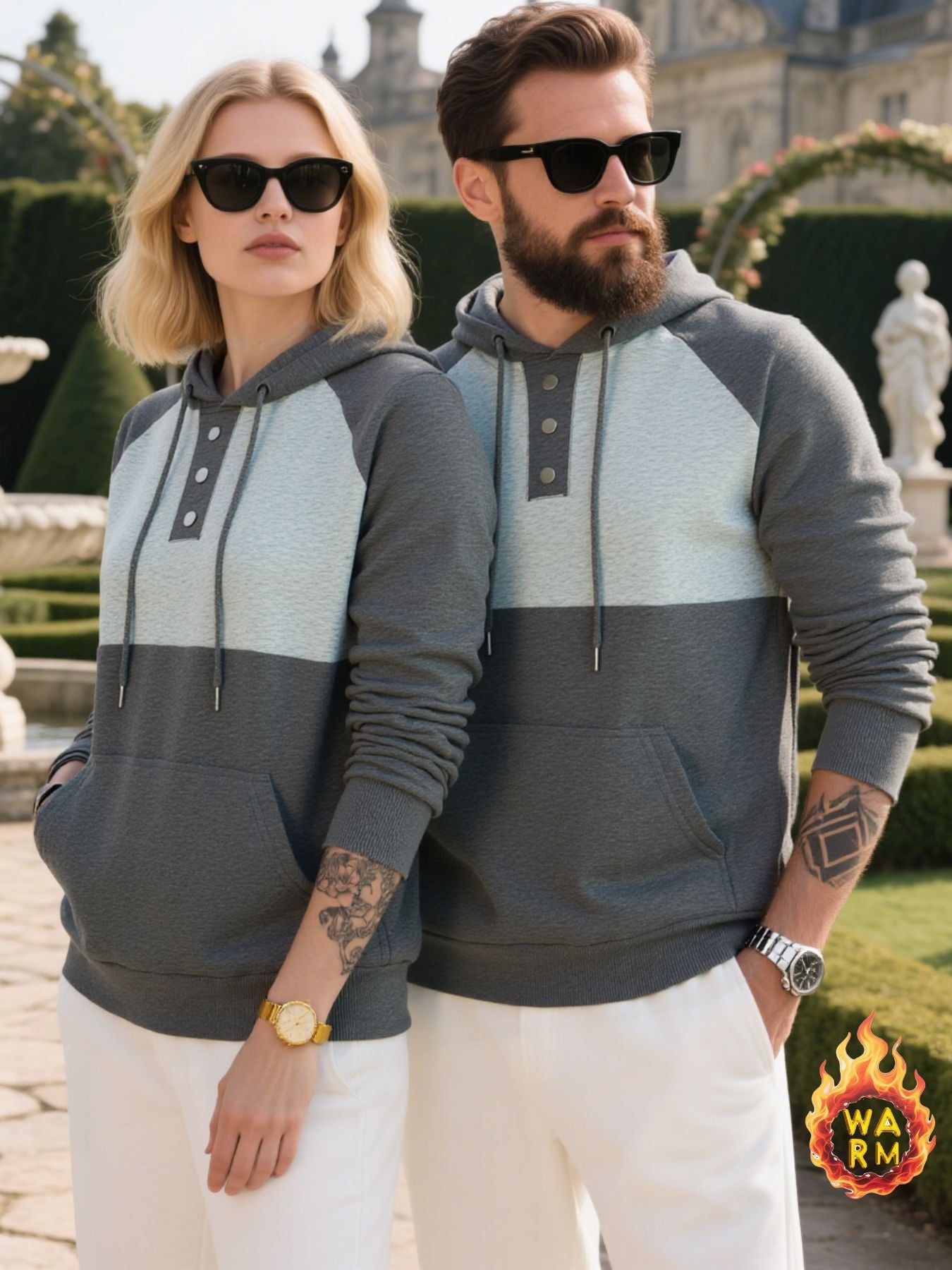 Herren Hoodie mit Knopfleiste und sportlichem Design ModeGeist