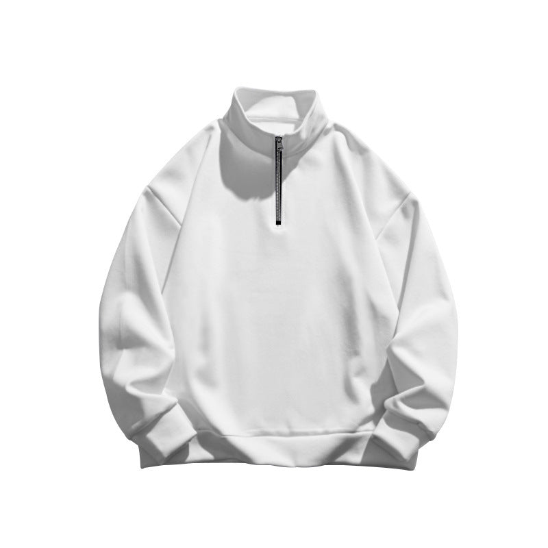 Herren stylischer Fleece-Pullover mit hohem Stehkragen und Reißverschluss ModeGeist