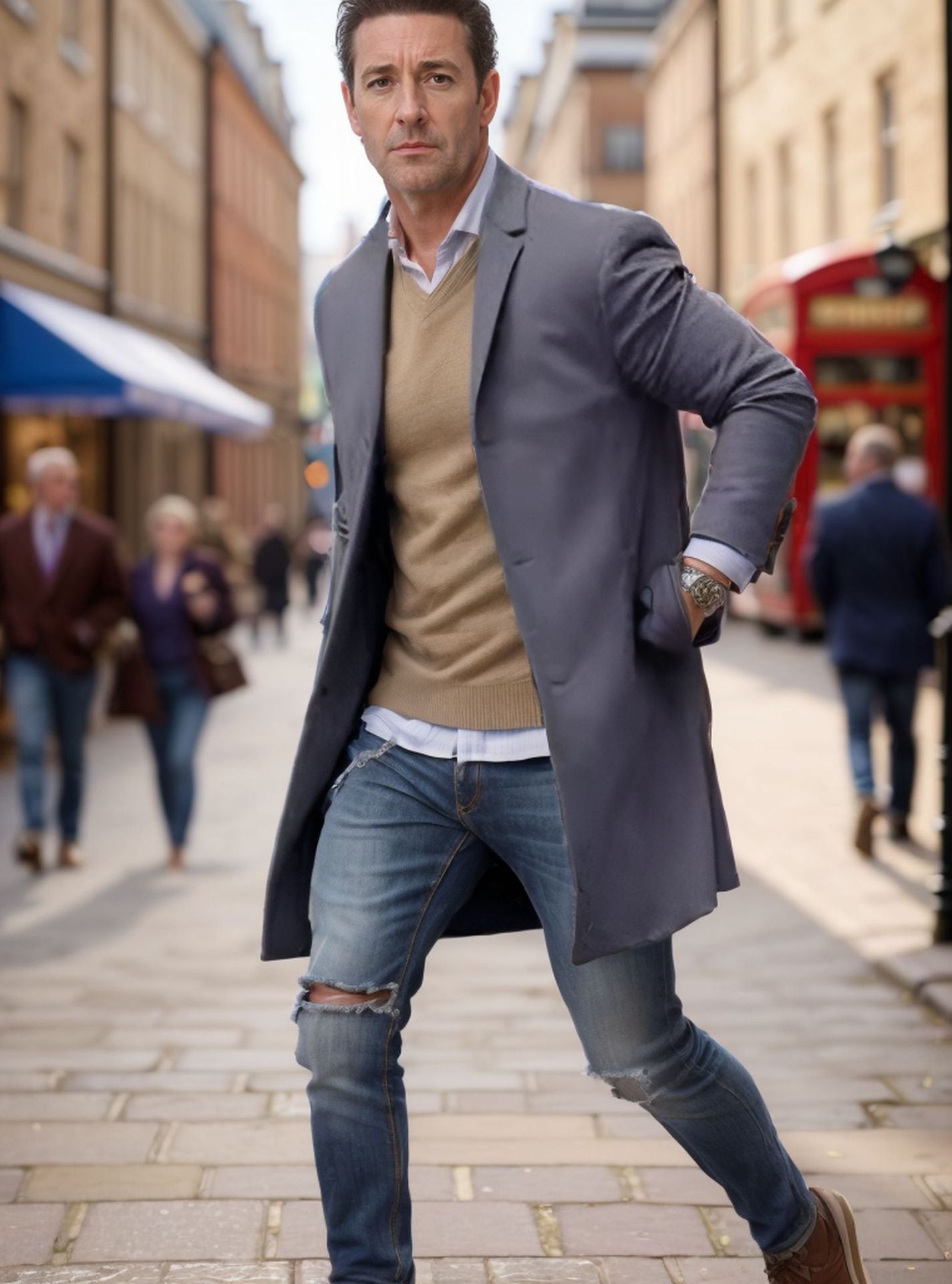 Herren eleganter Mantel mit hochwertigen Details ModeGeist