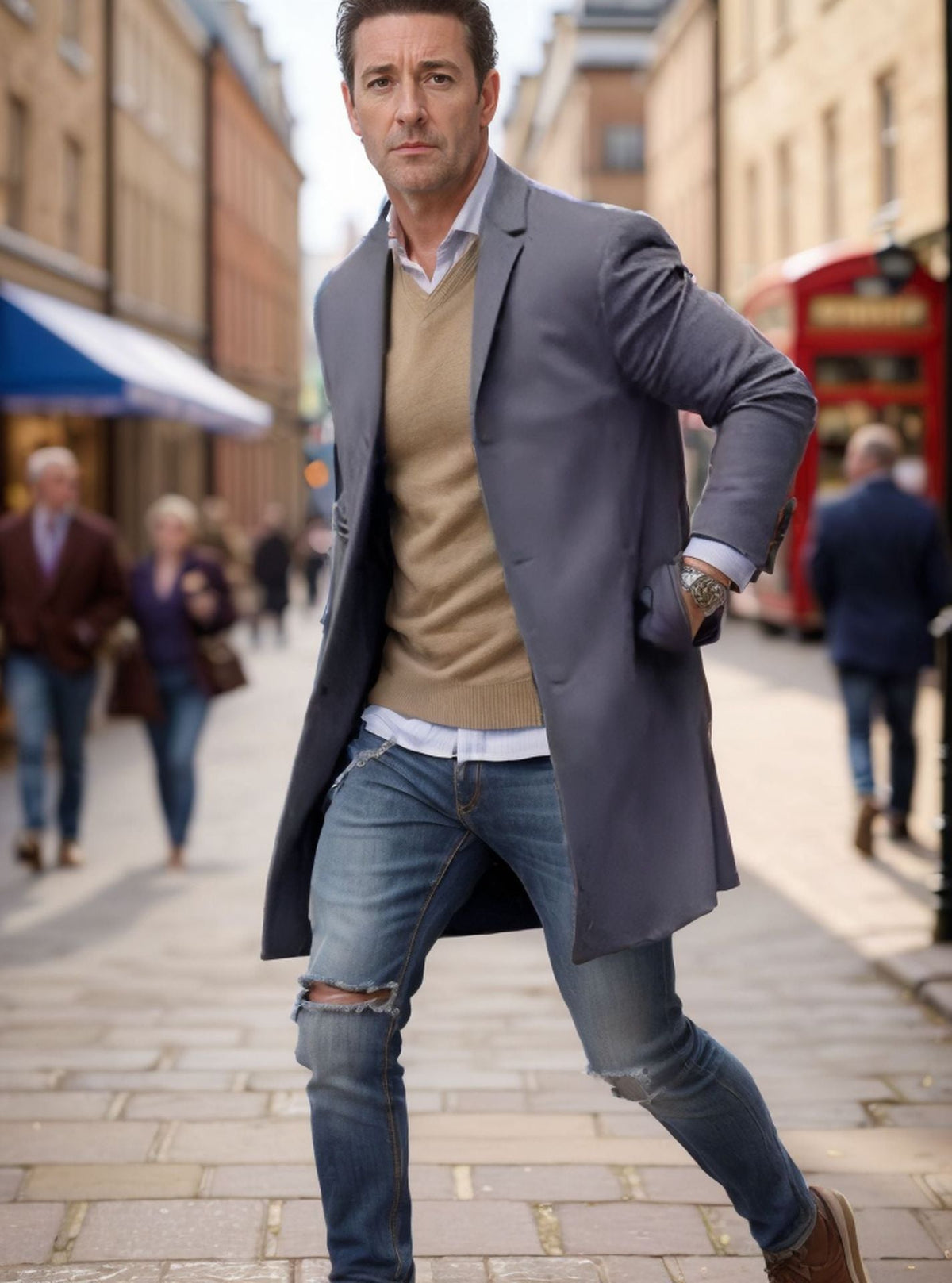 Herren eleganter Mantel mit hochwertigen Details ModeGeist