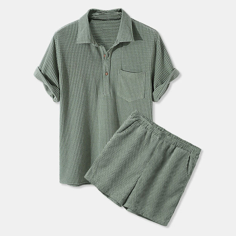 Damen Sonnen-Pyjama Set mit kurzem Shirt und Hose ModeGeist