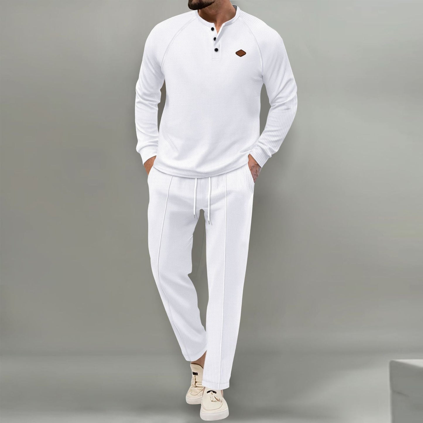 Herren hochwertiger Freizeitanzug mit Knopfleiste und eleganten Taschen ModeGeist