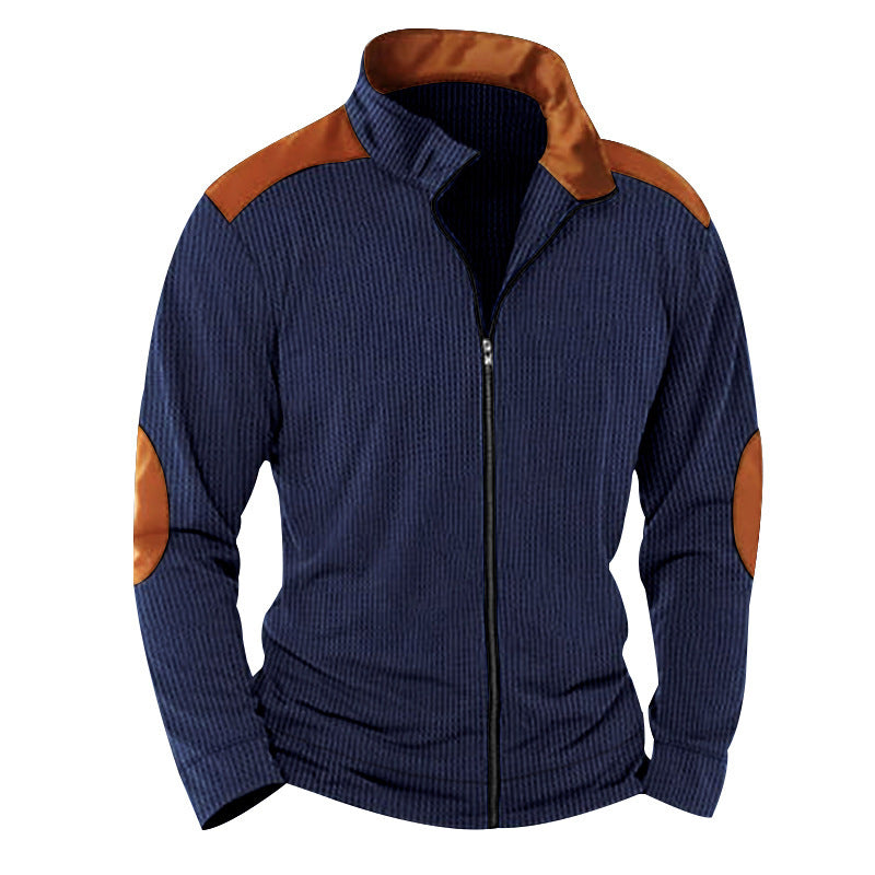 Herren Steppjacke mit hohem Kragen applikationen ModeGeist