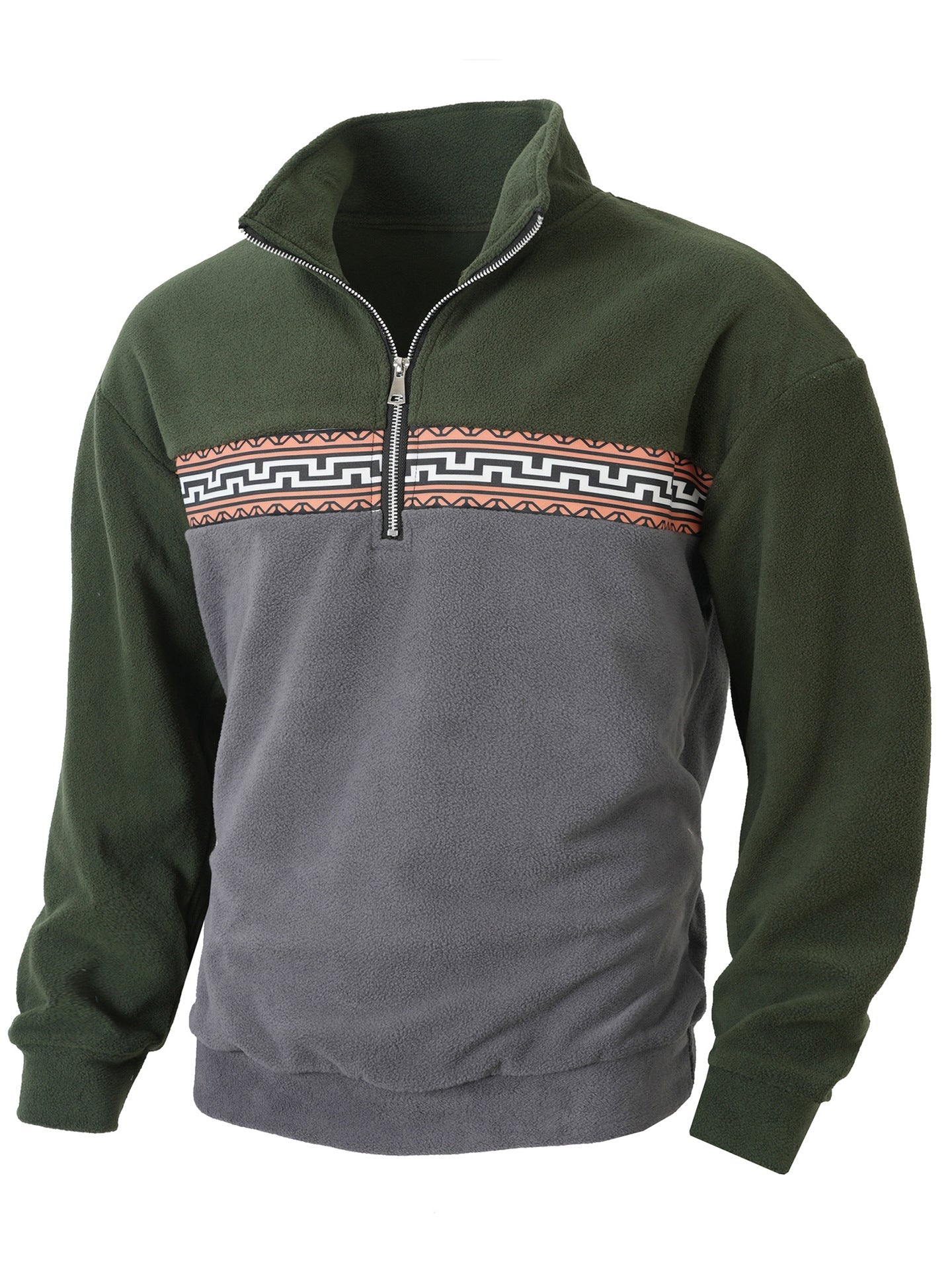 Herren Fleece Pullover mit modischem Stehkragen ModeGeist