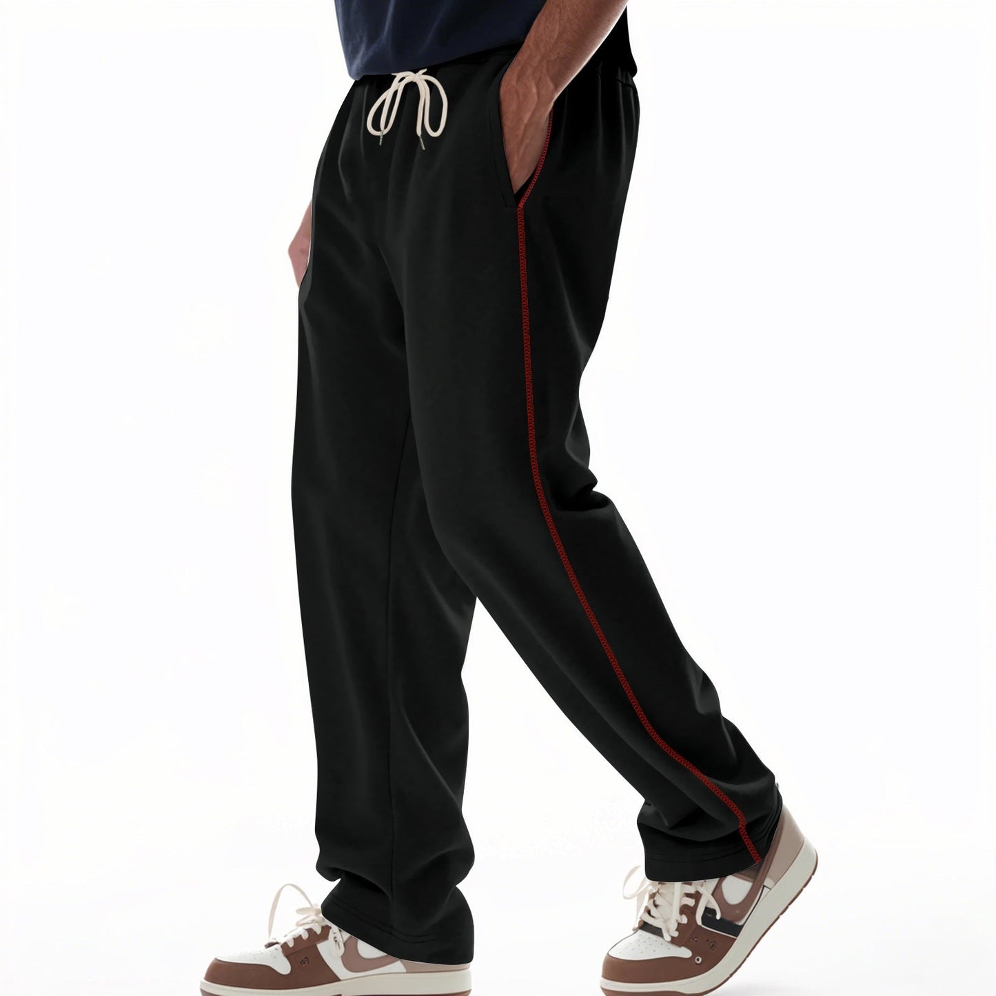 Herren bequeme Jogginghose mit Reißverschluss und seitlichen Taschen ModeGeist