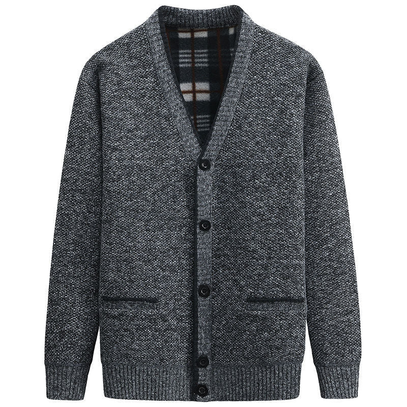 Herren stilvolle Strickjacke mit V-Ausschnitt und liebevollen Details ModeGeist