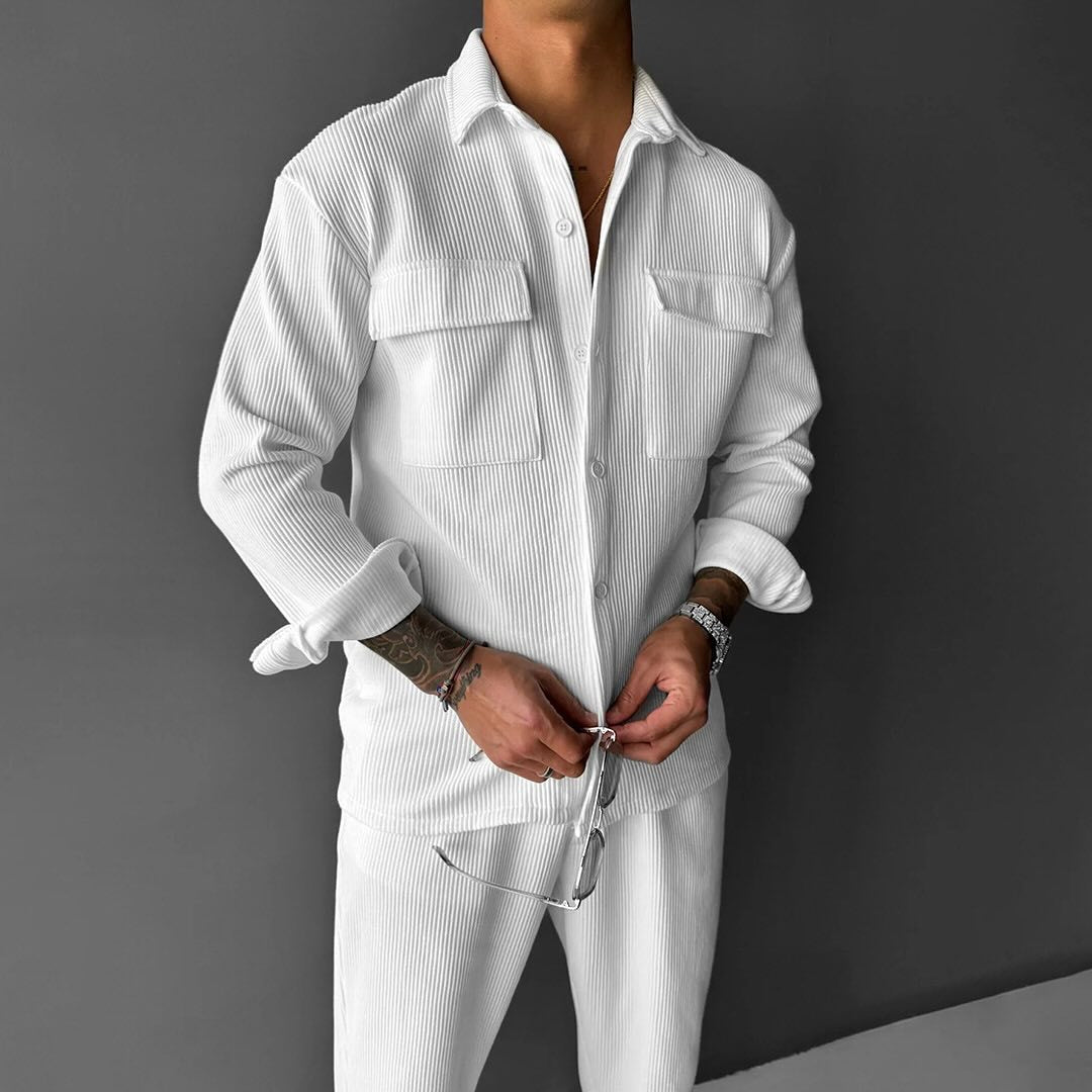 Herren utility Hemdbluse mit doppelten Brusttaschen ModeGeist