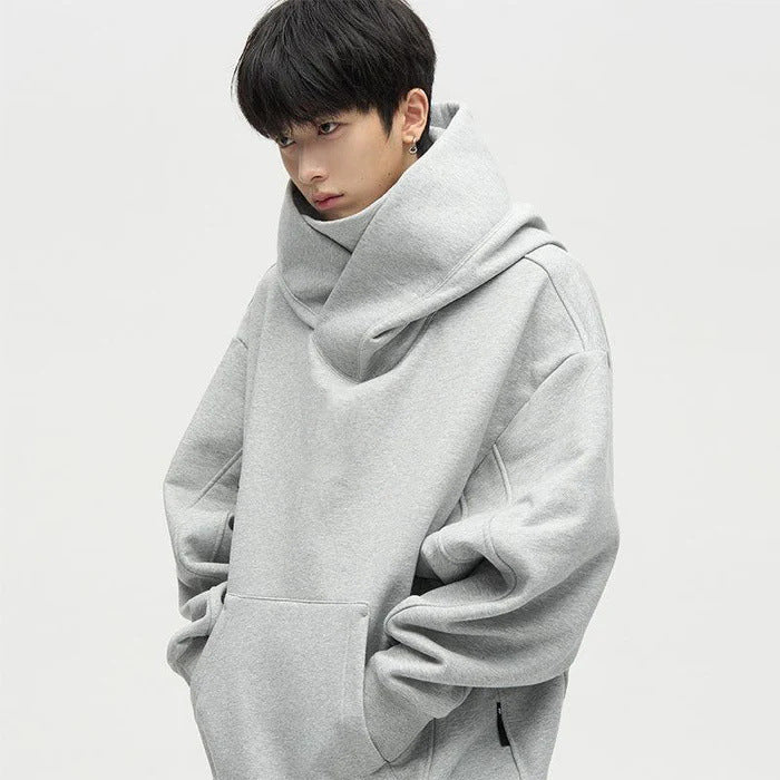 Damen Lässige Oversized Kapuzenpullover mit hochgezogenem Kragen ModeGeist