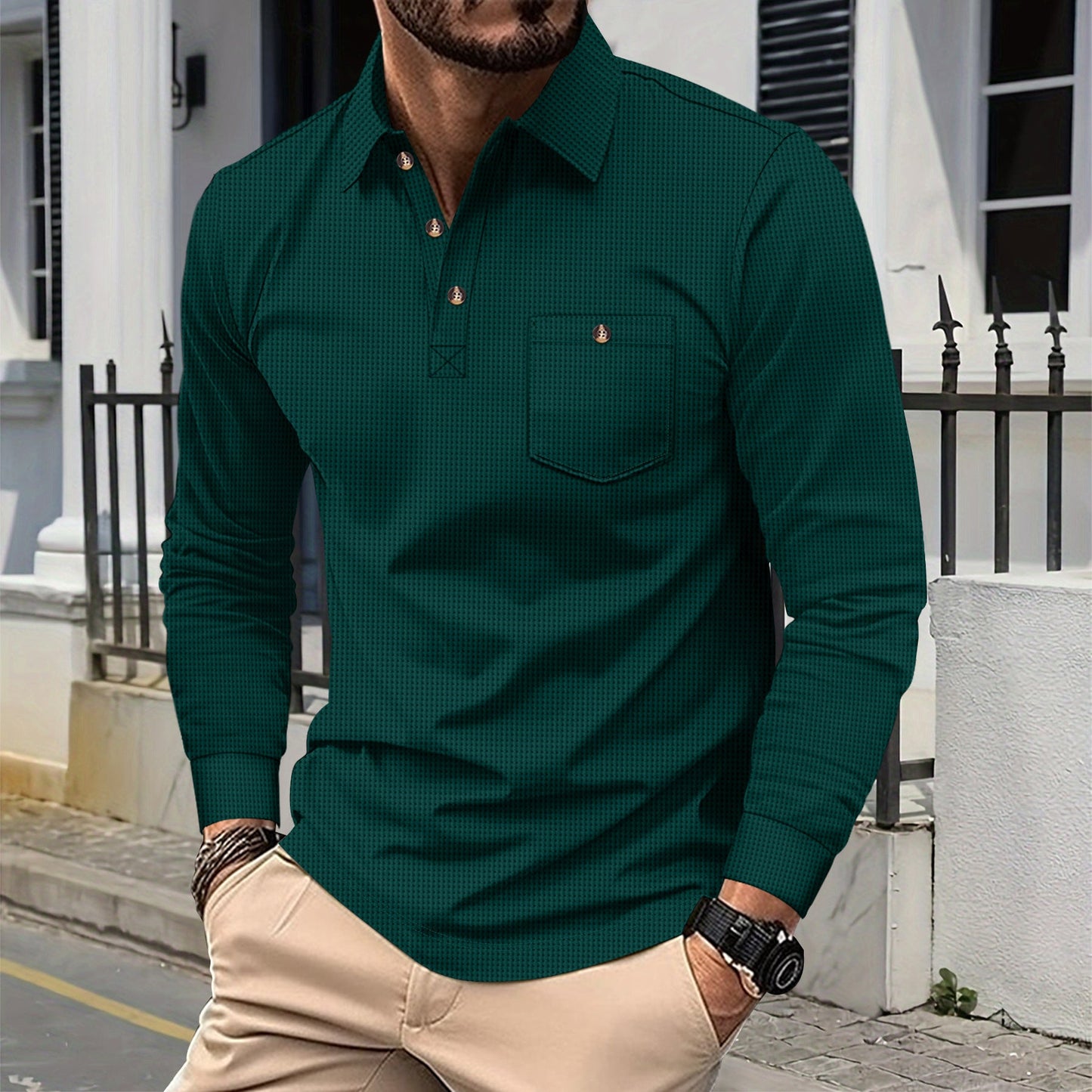Herren Langarm Polohemd ModeGeist