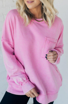 Damen Bequemer Oversized Sweatshirt mit Taschen ModeGeist