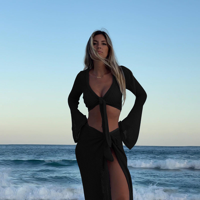 Modisches Strick-Cover-Up Set für Damen