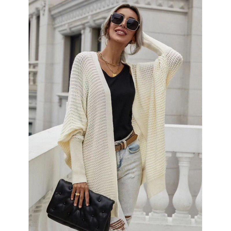 Damen luftige Strickjacke mit offenes Design und feiner Maschenstruktur ModeGeist