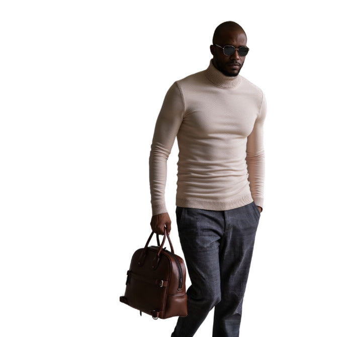 Herren rollkragen pullover mit feiner Struktur ModeGeist