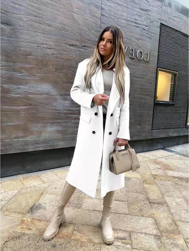 Damen Eleganter und zeitloser Wool Coat mit Doppelreiher ModeGeist
