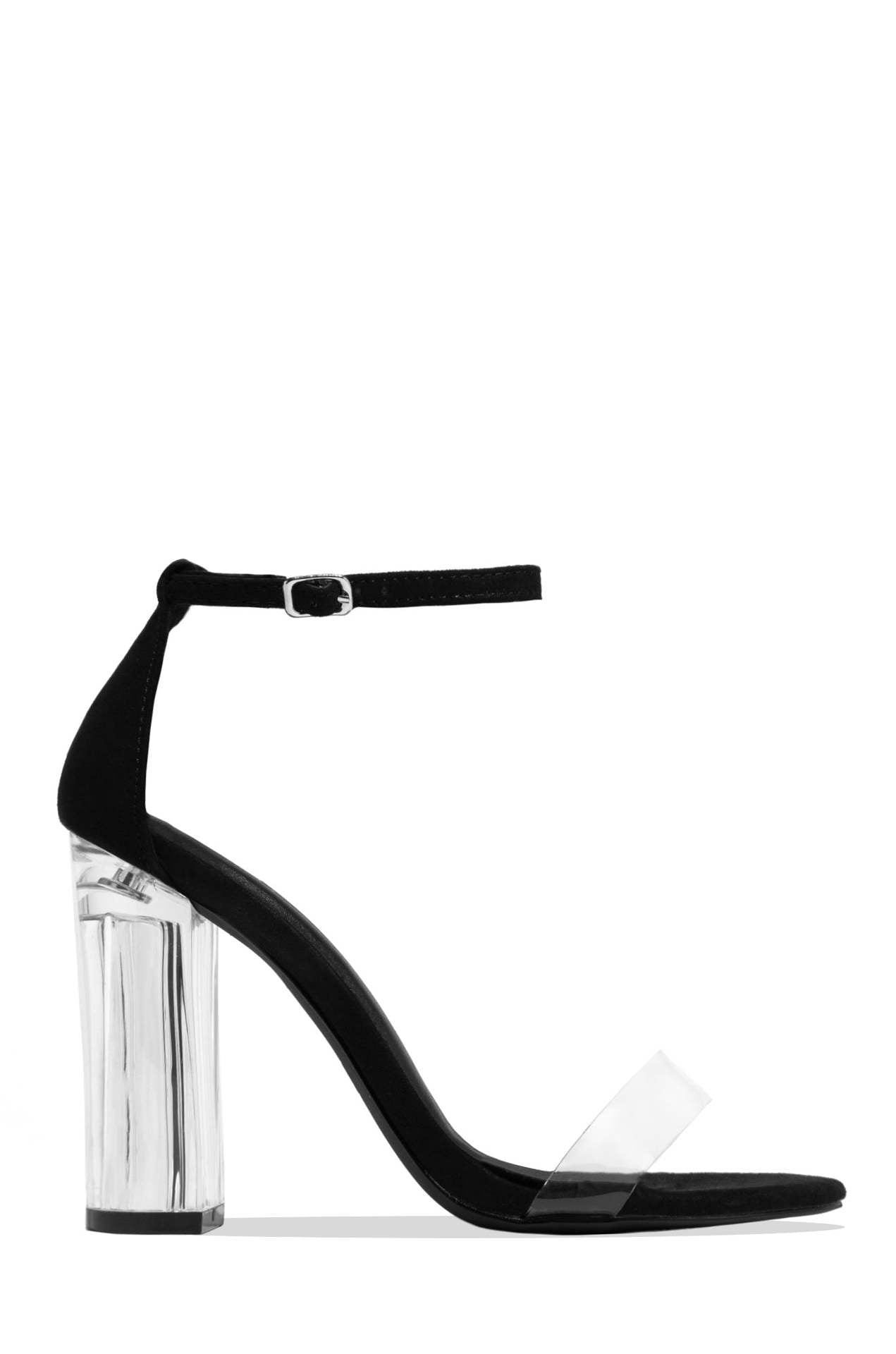 Damen elegante High Heel Sandalen mit transparentem Blockabsatz ModeGeist