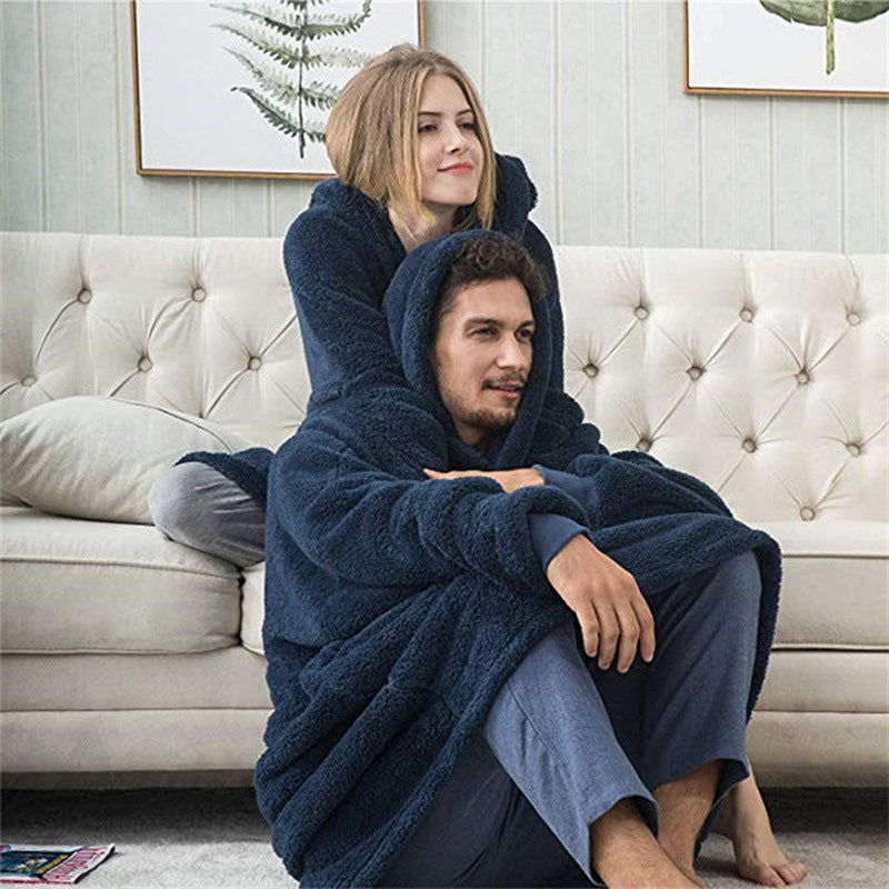 Damen Kuschelige Oversize-Hoodiejacke aus Fleece mit Kängurutasche ModeGeist