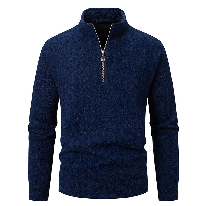 Herren Rollkragenpullover mit modernem Reißverschluss und strukturiertem Design ModeGeist